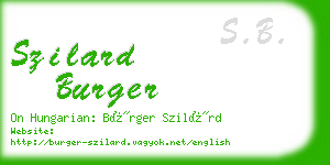 szilard burger business card